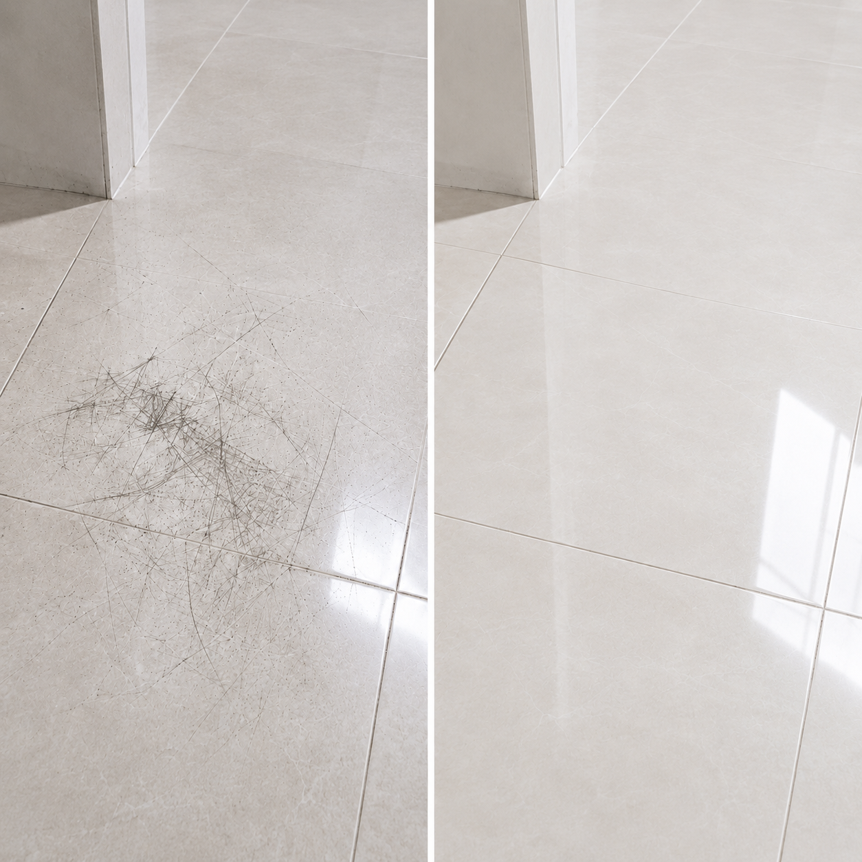 Gambar sebenar hasil pembersihan jubin pelanggan