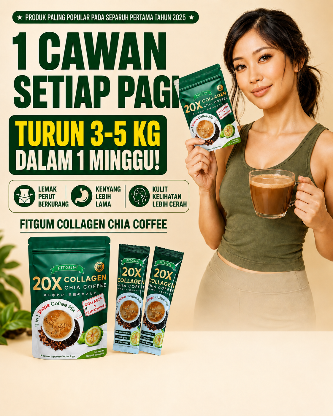 FITGUM Collagen Chia Coffee