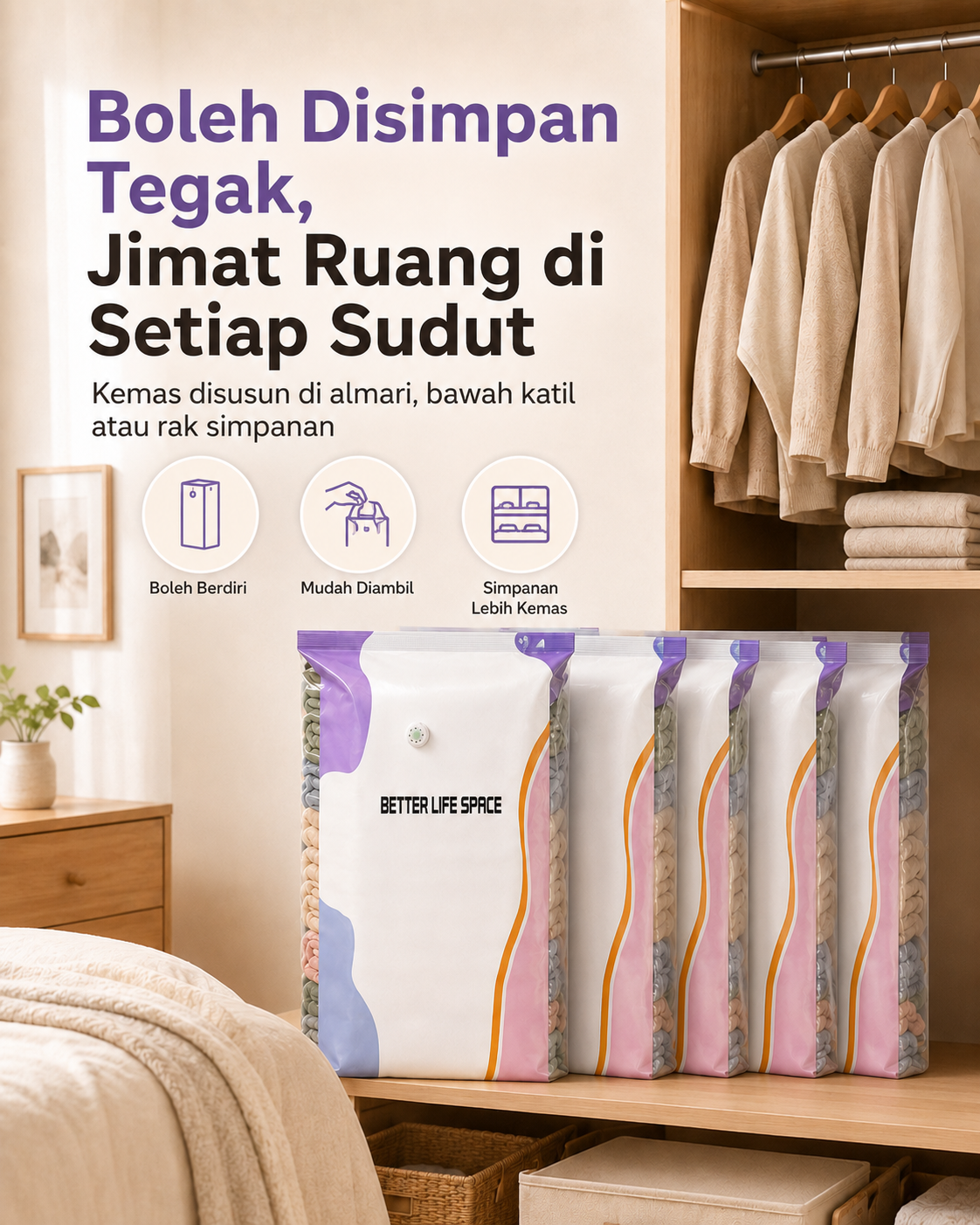Beg simpanan yang kemas dan mudah digunakan