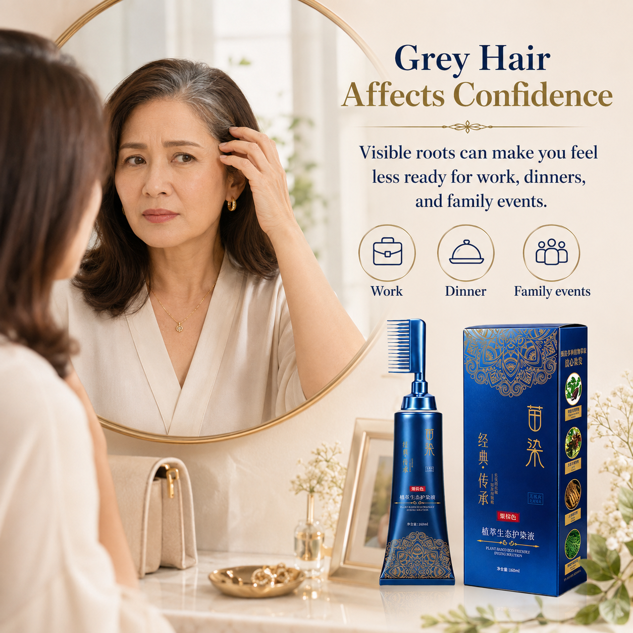 Grey hair affects confidence