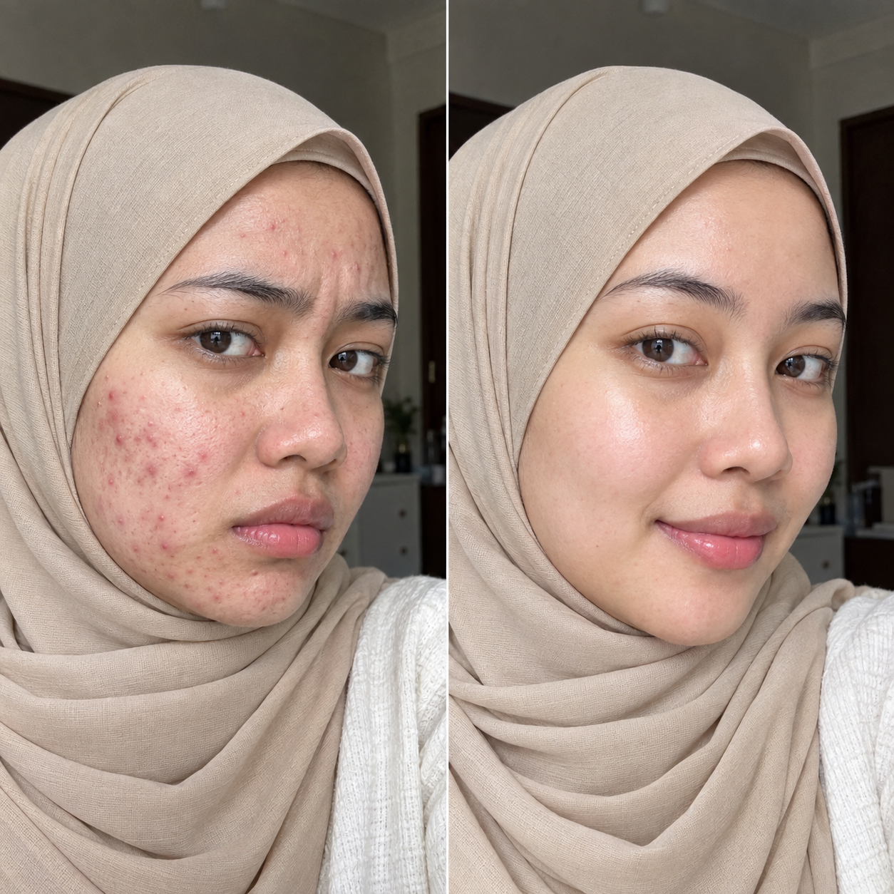 Perubahan sebelum dan selepas menggunakan collagen