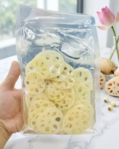 Củ sen cắt lát tiệt trùng