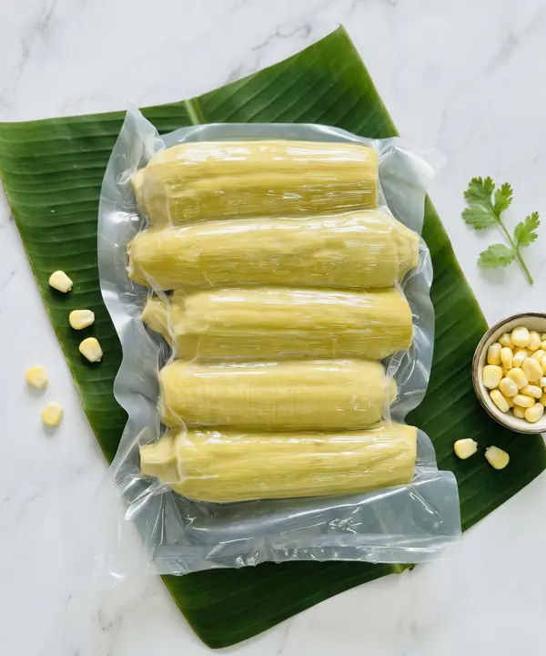 Bắp ngọt & bắp nếp nguyên trái tiệt trùng đóng túi hút chân không