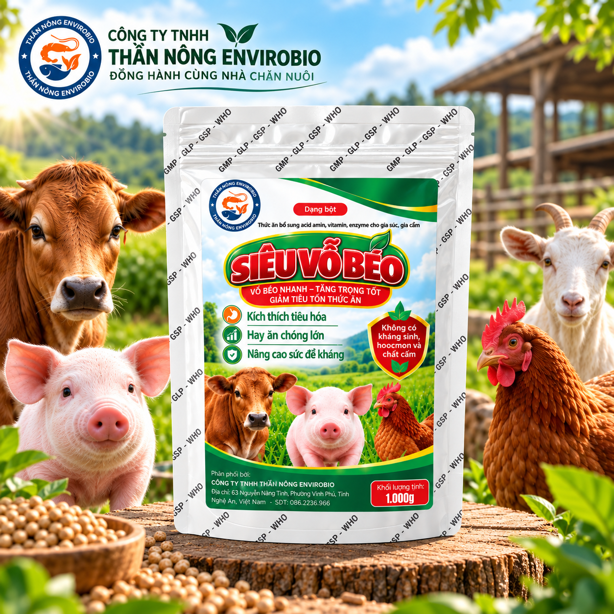 Sản phẩm Siêu Vỗ Béo Thần Nông Envirobio