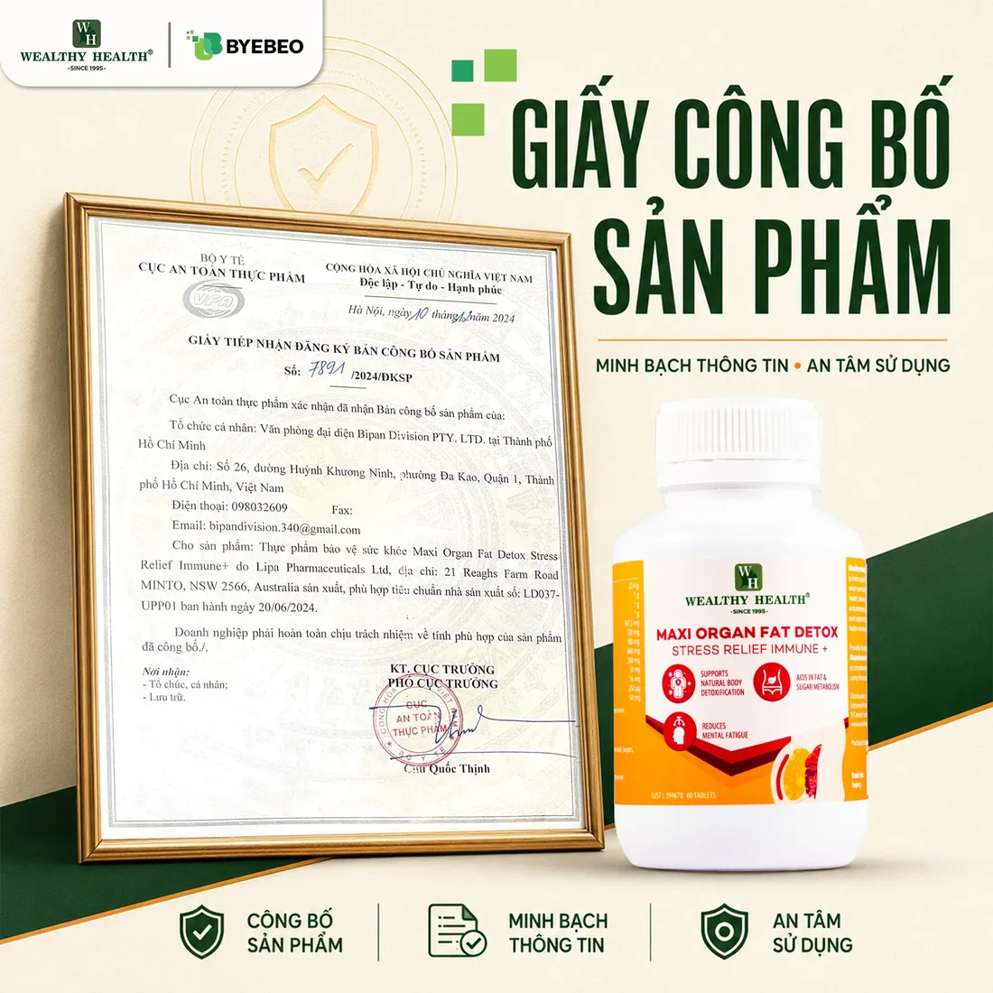 Giấy công bố Maxi Organ Fat Detox