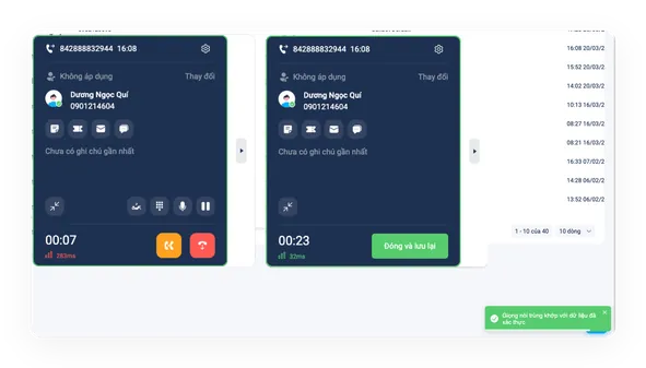 Màn hình Voice Verify