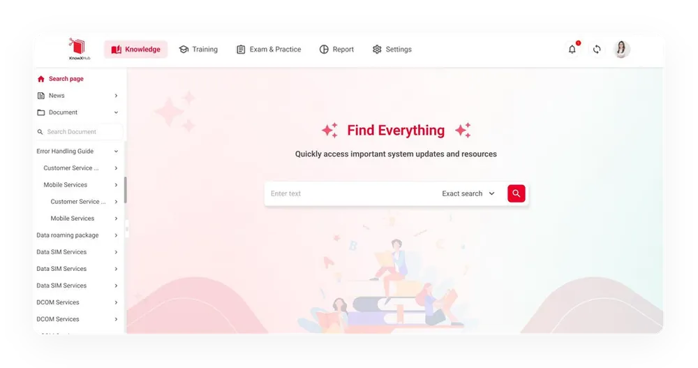 Màn hình tra cứu KnowX Hub
