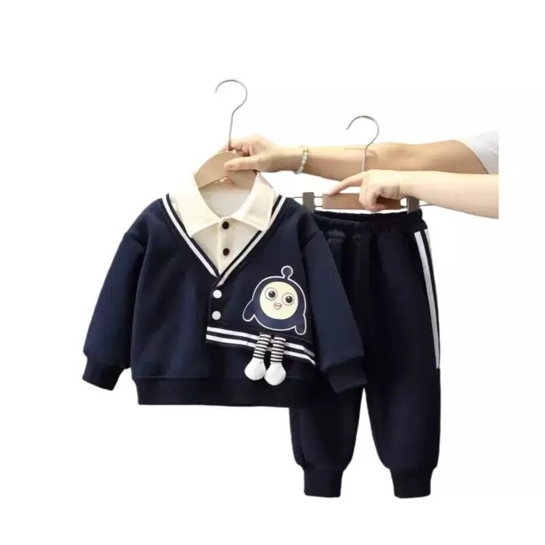 Set đồ đi học xanh navy cho bé trai