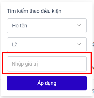 Giá trị so sánh trong bộ lọc nâng cao