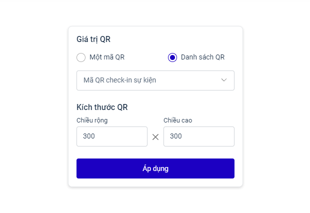 Thiết lập Danh sách QR