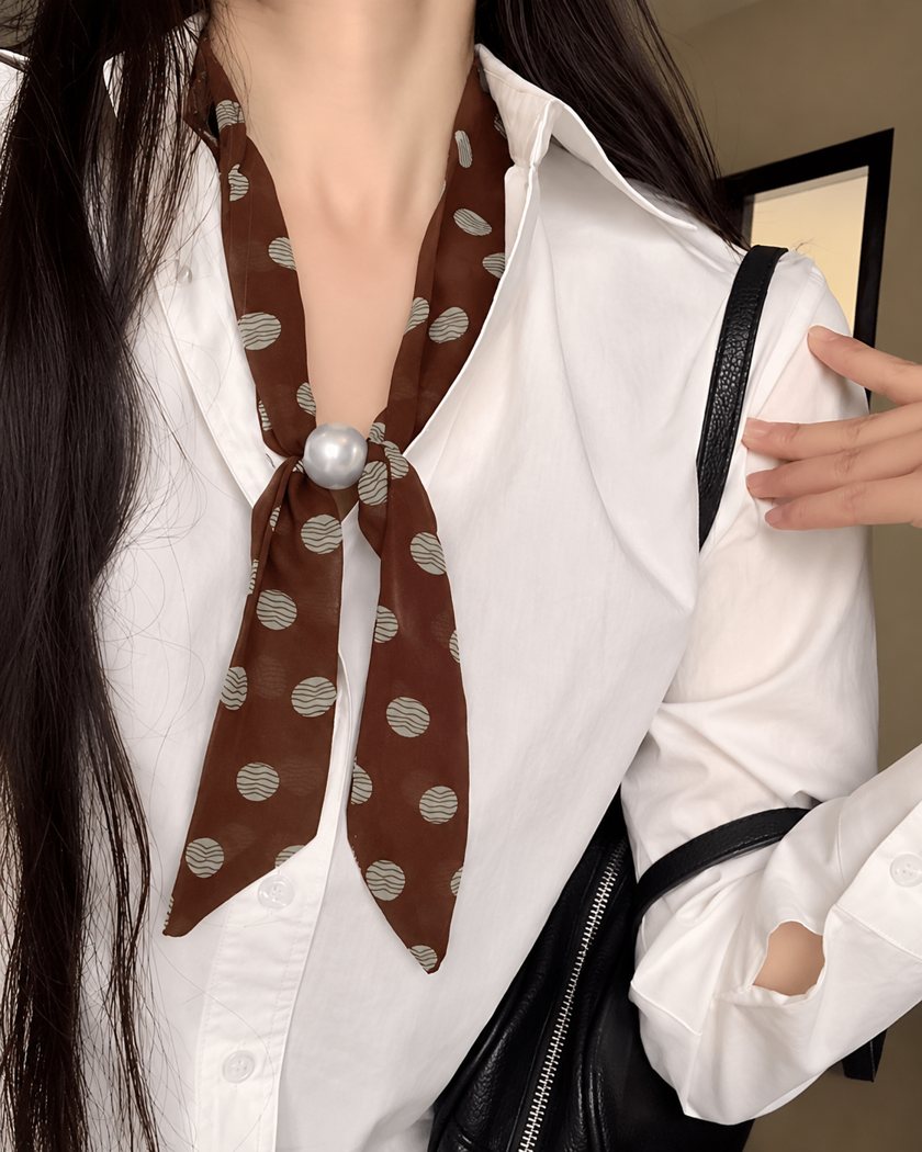 Mẫu nâu chấm bi