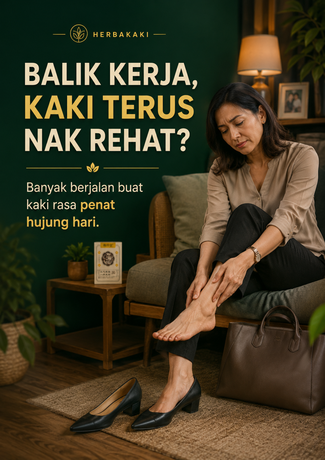 Balik kerja kaki terus nak rehat