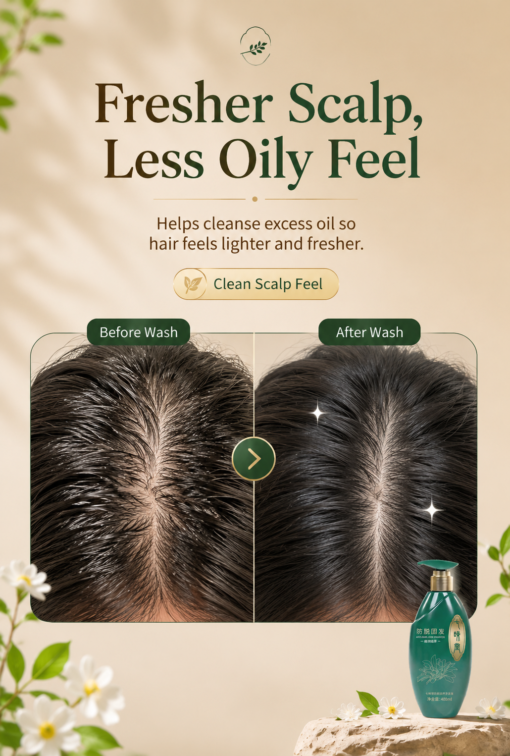 Fresher Scalp Less Oily Feel