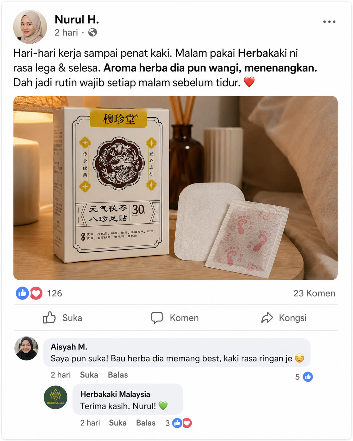 Feedback pengguna Herbakaki Malaysia 5