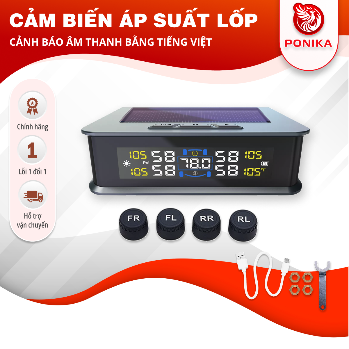 Cảm biến áp suất lốp gắn trên bánh xe ô tô