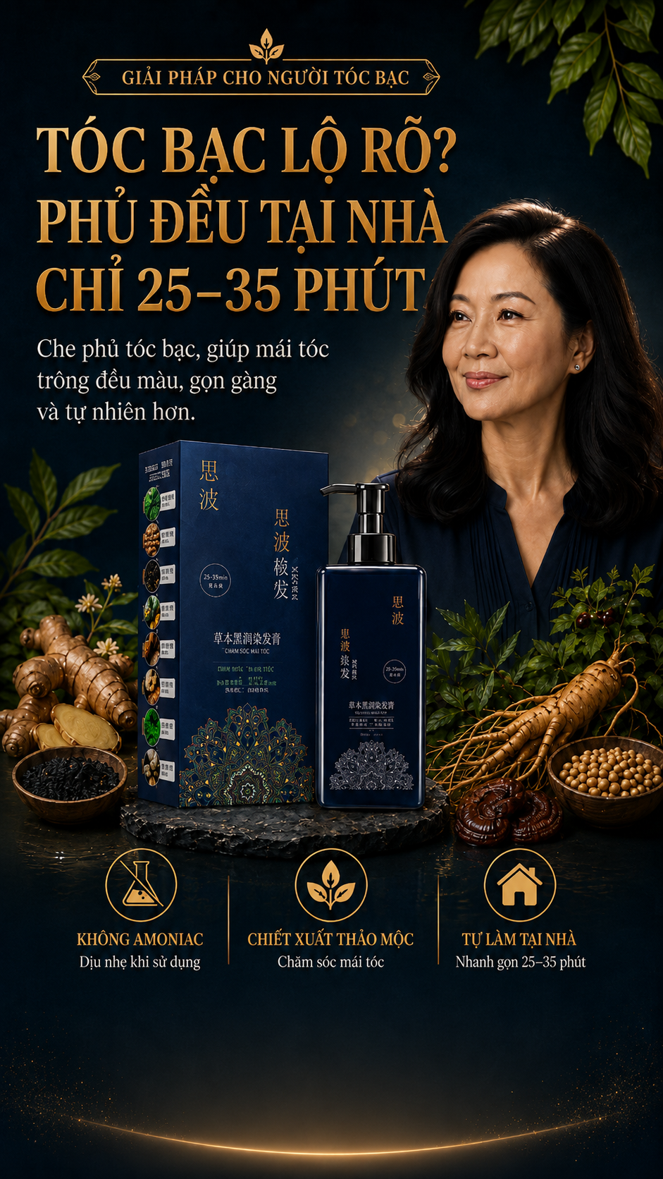 Giải pháp phủ tóc bạc tại nhà