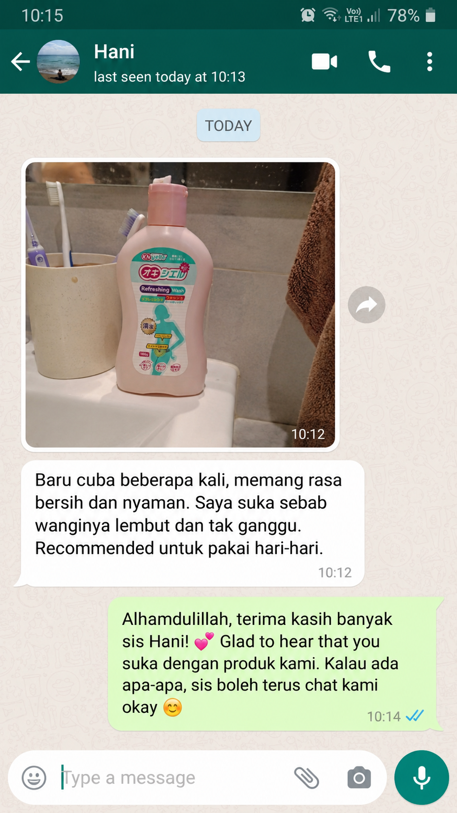 Ulasan pengguna Refreshing Wash 6