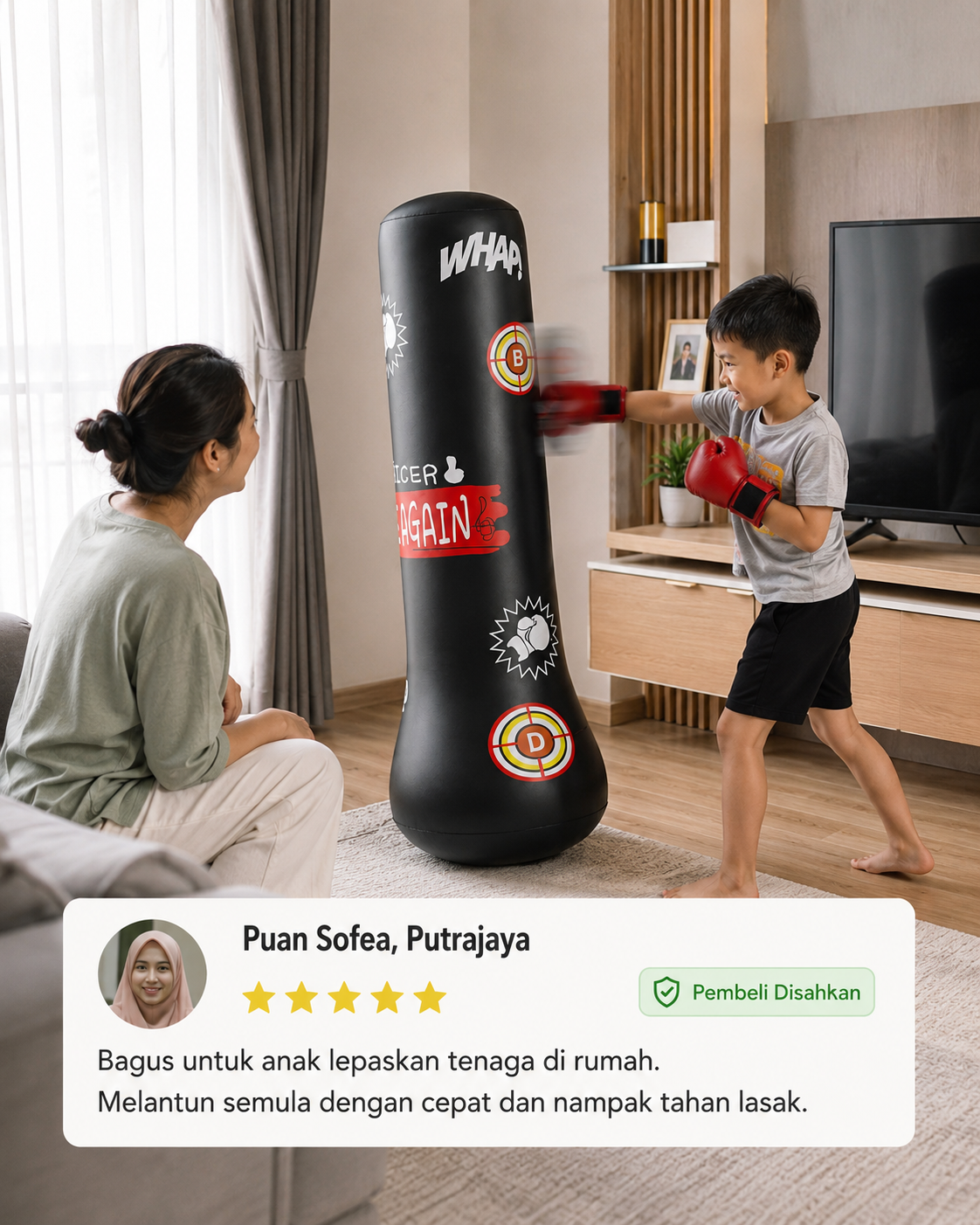 Ulasan pelanggan Beg Tumbuk Kanak-Kanak 5