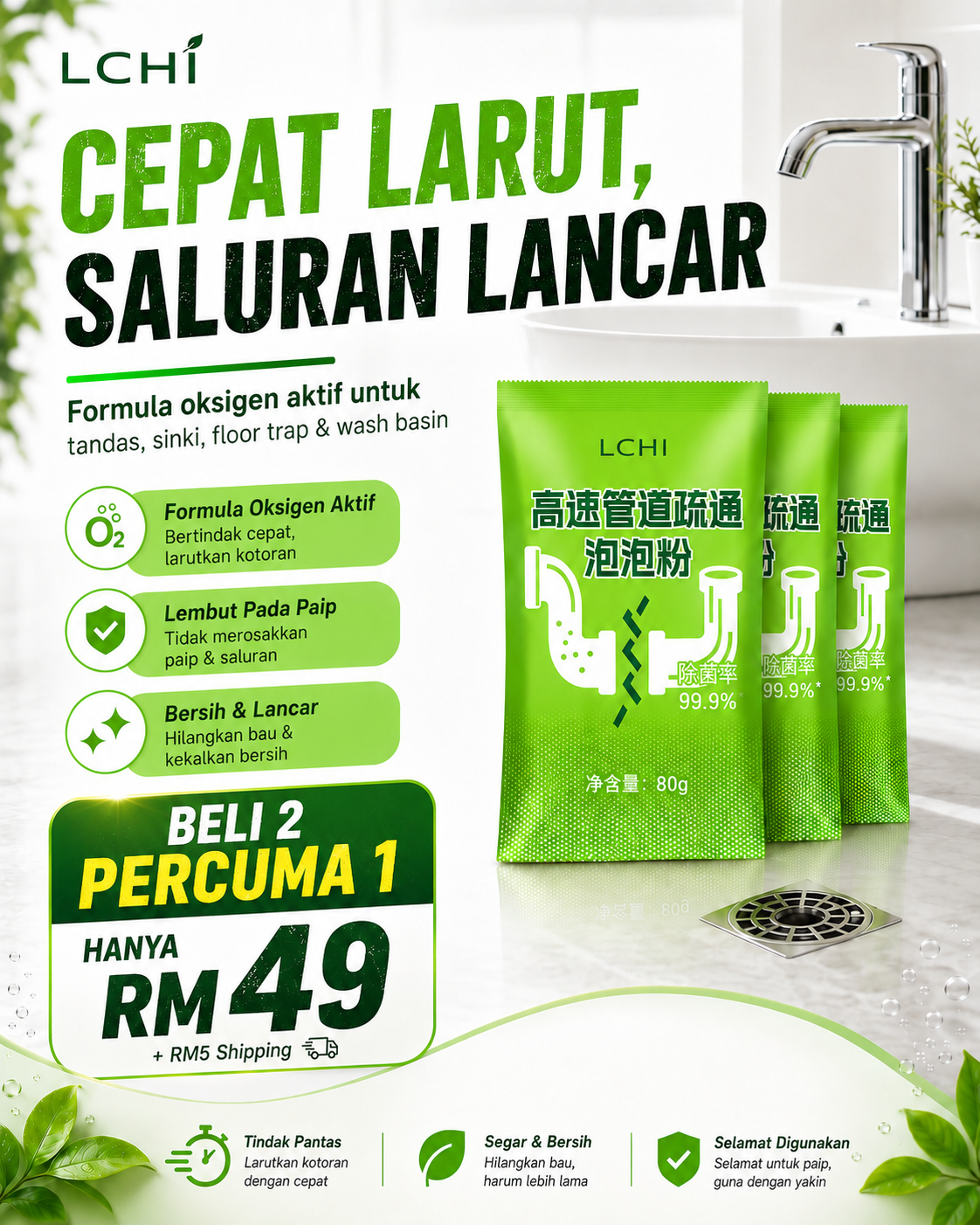 LCHI Beli 2 Percuma 1 hanya RM49