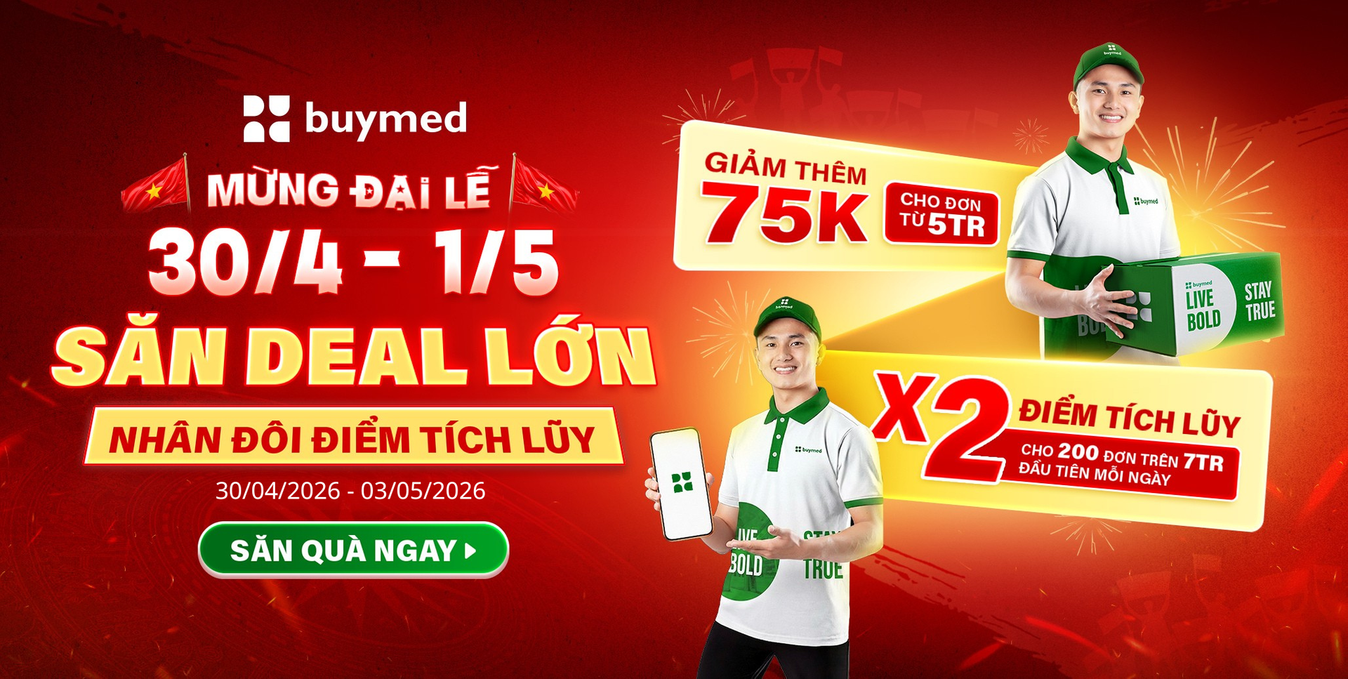 Mừng đại lễ 30/4 - 3/5 Săn Deal Lớn
