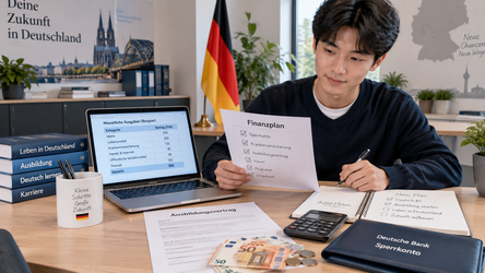 Ứng viên tính mức lương Ausbildung và phần tài chính cần bổ sung cho hồ sơ visa Đức