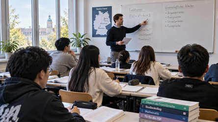 Sinh viên quốc tế học tiếng Đức và Toán trong lớp Studienkolleg tại Đức