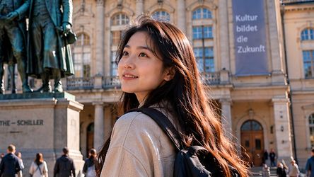Sinh viên trải nghiệm trung tâm Weimar với kiến trúc, tượng đài và không gian đi bộ văn hóa