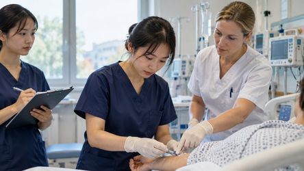 Học viên điều dưỡng thực hành trong môi trường đào tạo y tế tại Đức