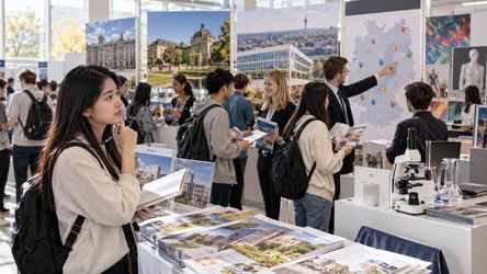 Sinh viên quốc tế tìm hiểu nhiều trường và ngành học tại hội chợ đại học ở Đức