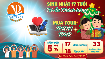 18 ngày Vàng tri ân khách hàng nhân dịp PATTOURS tròn 17 tuổi sang tuổi 18