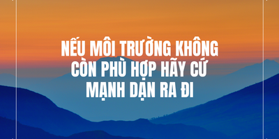 Nếu Môi Trường Không Còn Phù Hợp Hãy Cứ Mạnh Dạn Ra Đi