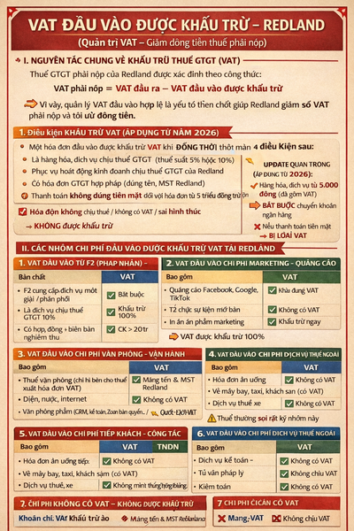 2. VAT ĐẦU VÀO ĐƯỢC KHẤU TRỪ – REDLAND