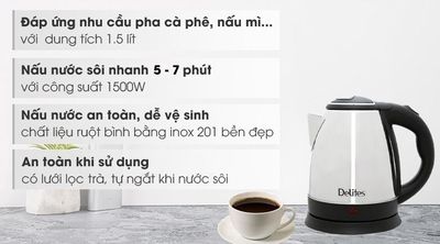 Bình đun siêu tốc Delites 1.5 lít ST15S01