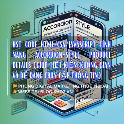 BST Code HTML/CSS/JavaScript Tính Năng Accordion-style Product Details (Giúp Tiết Kiệm Không Gian Và Dễ Dàng Truy Cập Thông Tin)