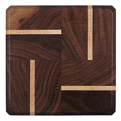 Giá Giật Mình Đế lót ly cà phê, Đế lót ly bia, Bảo vệ mặt bàn, Gỗ Walnut Phối Maple, Kiểu End Grain Sang Trọng & Độc Đáo Ship Về Việt Nam