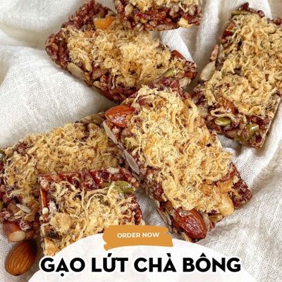 Thanh gạo lứt chà bông rong biển, thanh cơm gạo lứt ngũ cốc mix hạt granola, Gạo Lứt Chà Bông Ăn Kiêng giảm cân