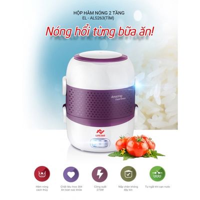 Hộp cơm điện 2 tầng Life360 EL-ALS263, hơi đắt nhưng đáng để mua!