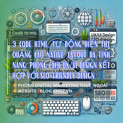 3 Code HTML, Tự Động Hiển Thị Quảng Cáo Native, Layout Đa Tính Năng, Phong Cách UX/UI Design kết hợp với SEO-friendly Design 🌐