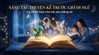 Sáng tác các câu chuyện kể trước giờ đi ngủ theo chủ đề hoặc nhân vật bé yêu thích