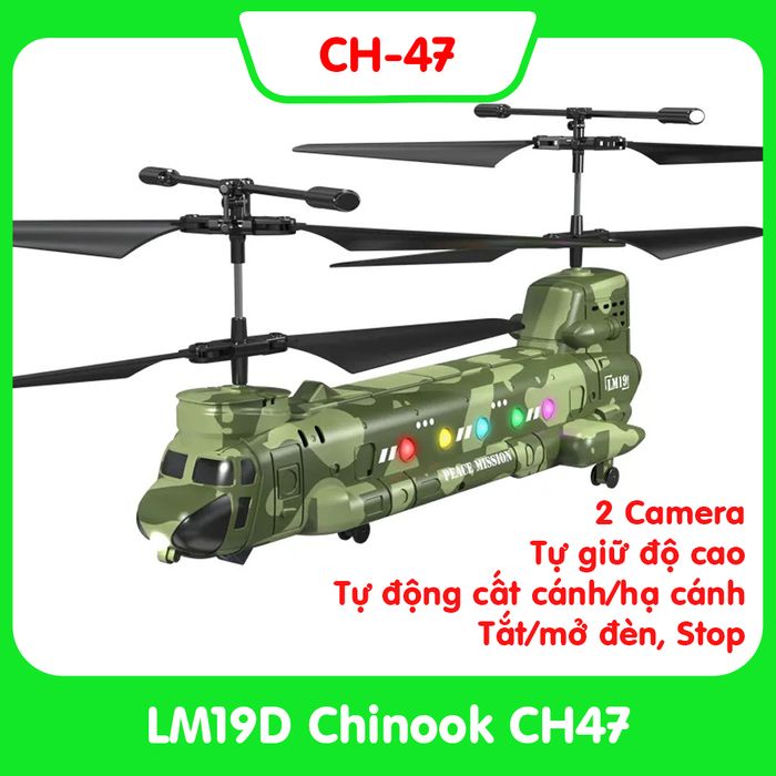 Máy bay trực thăng điều khiển Chinook CH-47 2 camera