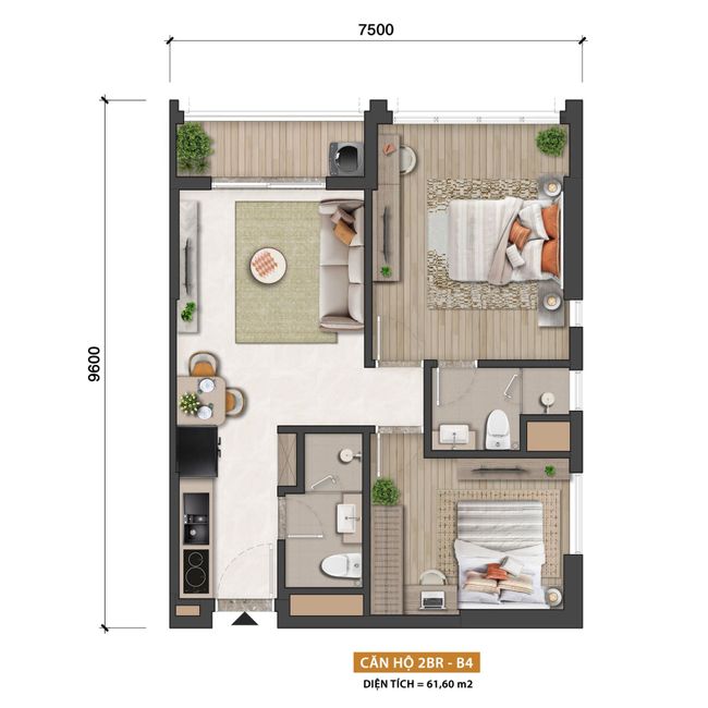 Layout 3 Phòng Ngủ Blanca City