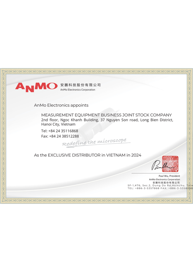 Chứng nhận đại lý ANMO