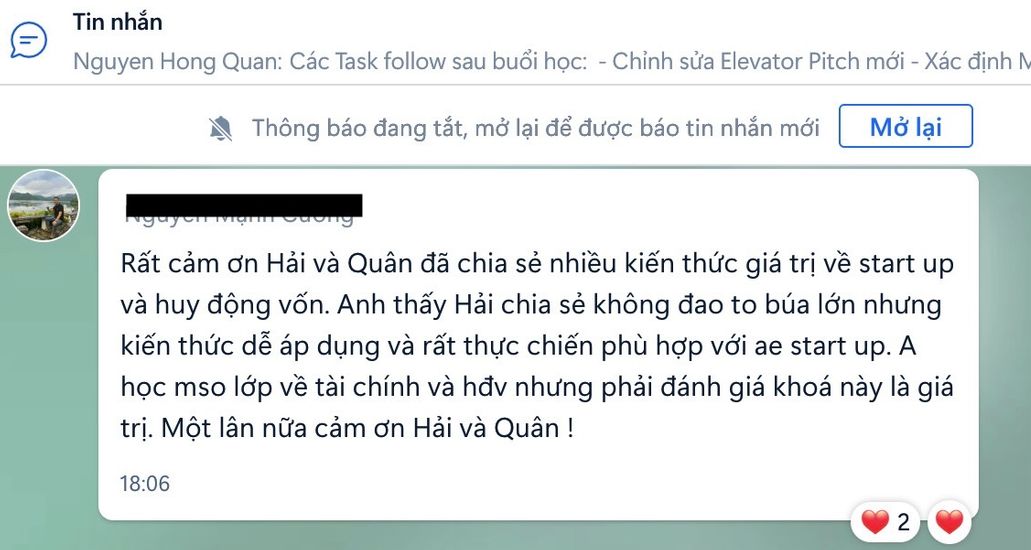 Phản hồi Zalo 1