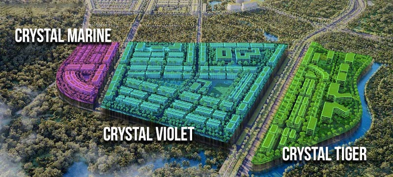 Các tiểu khu tại Crystal City Meyhomes Capital Phú Quốc