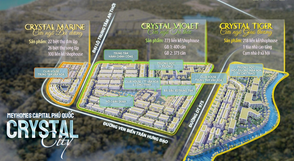 Phân khu Crystal City Meyhomes Capital Phú Quốc