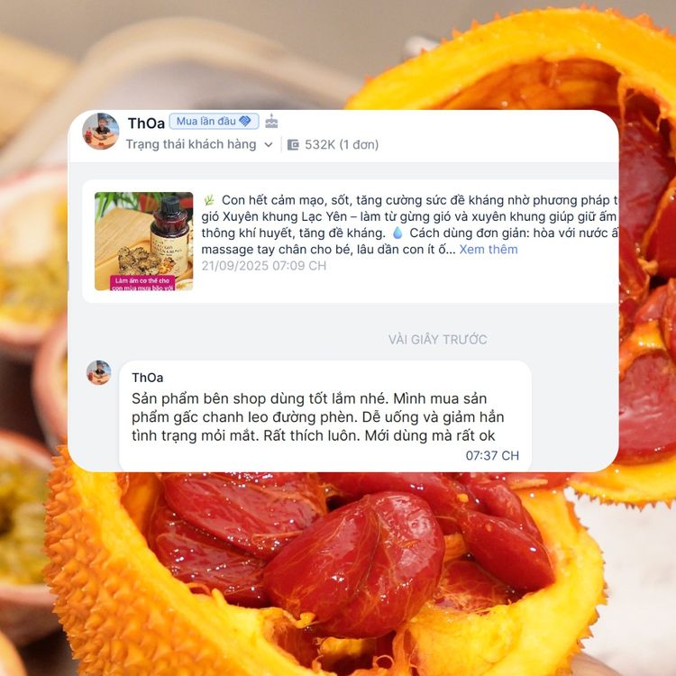 Đánh giá khách hàng Gấc Chanh Dây
