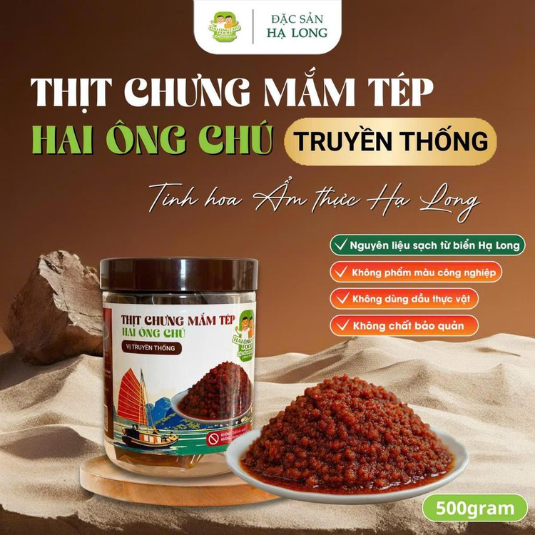 Hũ thịt chưng mắm tép Hai Ông Chú Food 500g