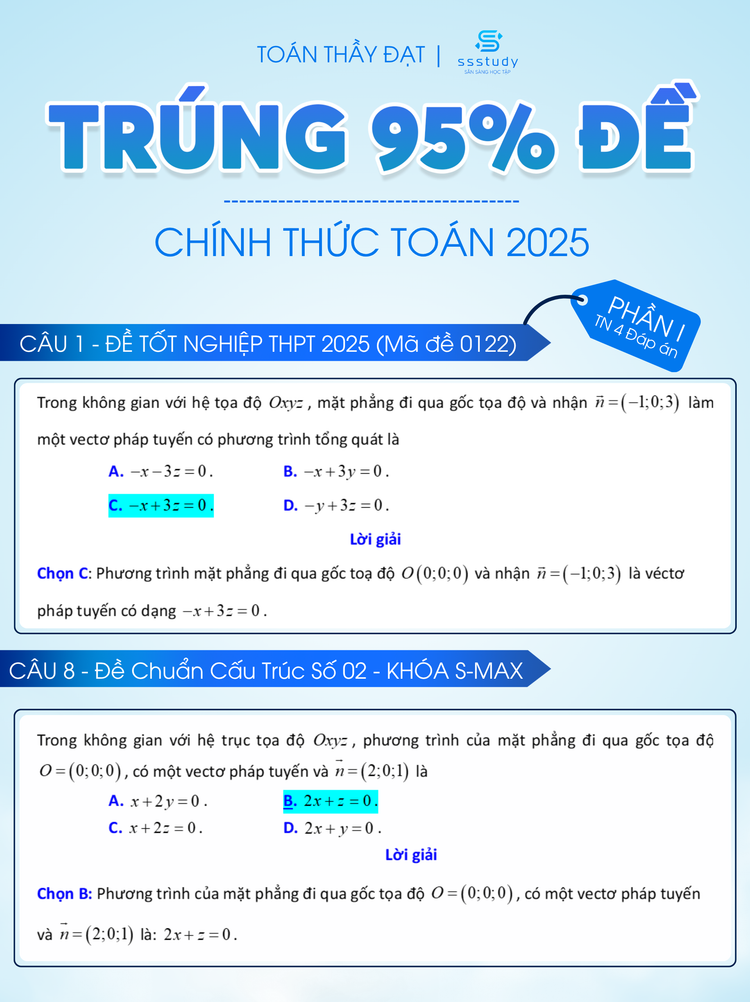 Đối chiếu đề thi chính thức Toán 2025, ảnh 1