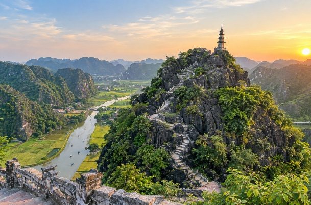 View from Mua Cave over the rice valley