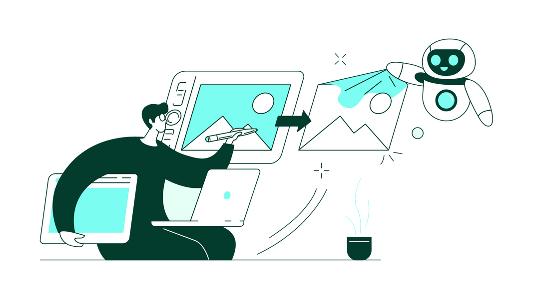 Designer using AI